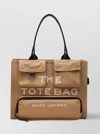 Marc Jacobs Large Canvas Tote Bag With Top Handles In Brown