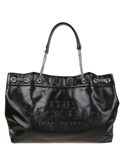 Marc Jacobs Large Chain Sack In Fine Full-grain Leather In Black