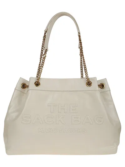 Marc Jacobs Large Chain Sack In Full-grain Leather In White