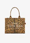 Marc Jacobs Large Cheetah Canvas Tote Bag In Beige