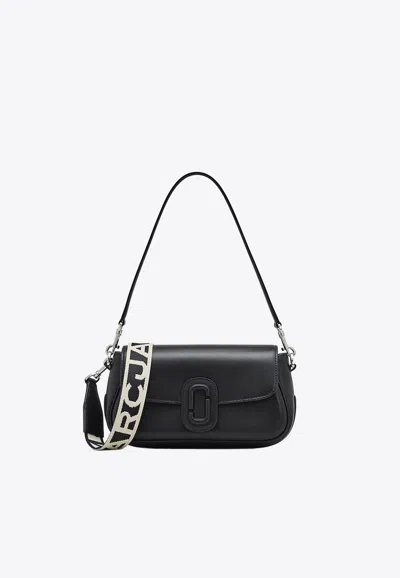 Marc Jacobs Large Clover Leather Shoulder Bag In Black