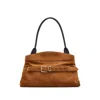 Marc Jacobs The Suede Dakota Satchel Bag In Yellow