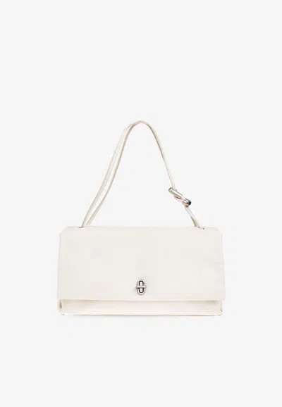 Marc Jacobs Large Dual Shoulder Bag In Smooth Leather In White