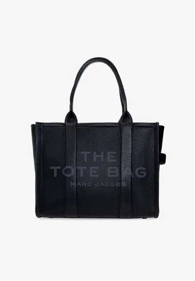 Marc Jacobs Large Leather Tote Bag In Black