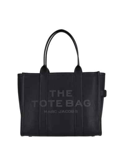 Marc Jacobs Large Logo Tote Bag In Black