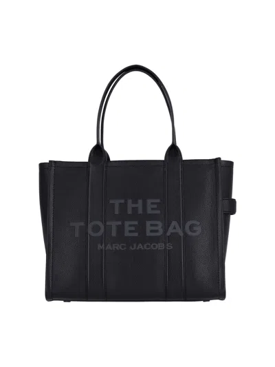 Marc Jacobs Large Logo Tote Bag In Black