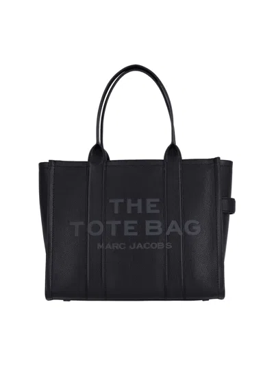 Marc Jacobs Large Logo Tote Bag In Black  