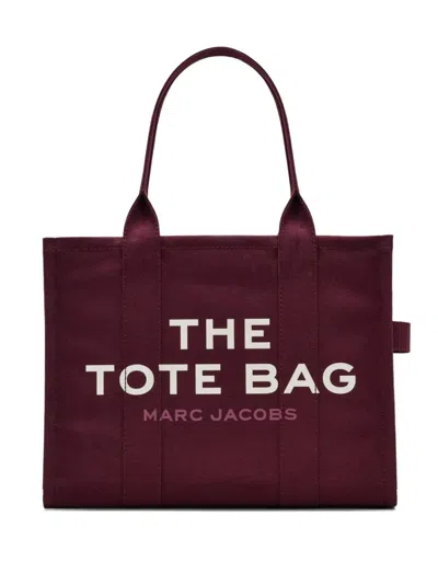 Marc Jacobs Large Logo Tote Bag In Burgundy