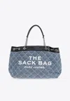 Marc Jacobs Large Quilted Denim Chain Sack Shoulder Bag In Blue