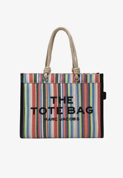 Marc Jacobs Large Rainbow-striped Mesh Tote Bag In Red