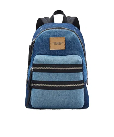 Marc Jacobs Large The Colourblock Denim Backpack In Blue