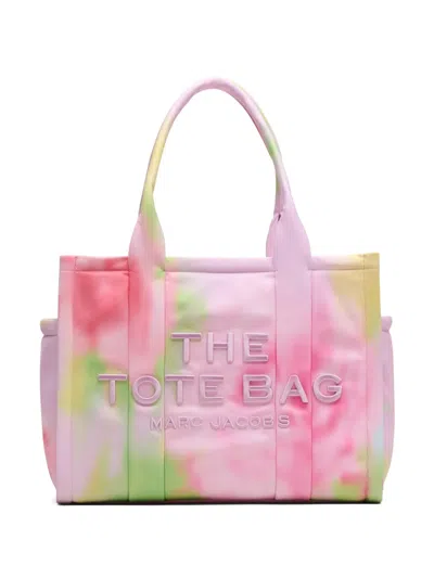 Marc Jacobs The Blurred Floral Large Puffy Nylon Tote Bag In Orange
