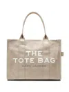 Marc Jacobs Rectangular Canvas Tote Bag With Top Handles In Neutral