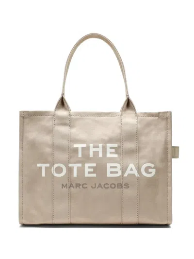 Marc Jacobs Rectangular Canvas Tote Bag With Top Handles In Neutral