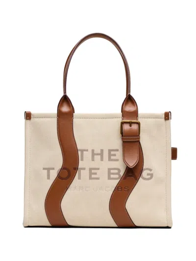 Marc Jacobs Large The Wavy Canvas Tote Bag In Neutral