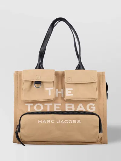 Marc Jacobs Large Tote Dual Handles Pocket In Neutrals