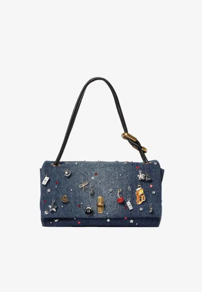 Marc Jacobs Large Trinket Charm Denim Dual Bag In Blue