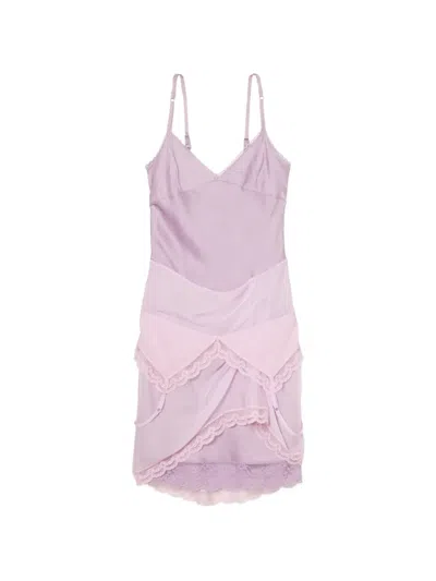 Marc Jacobs Layered Satin Slip Dress In Pink
