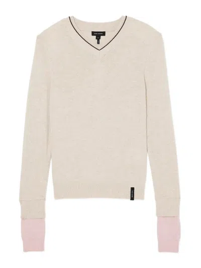 Marc Jacobs Layered V-neck Sweater In Beige