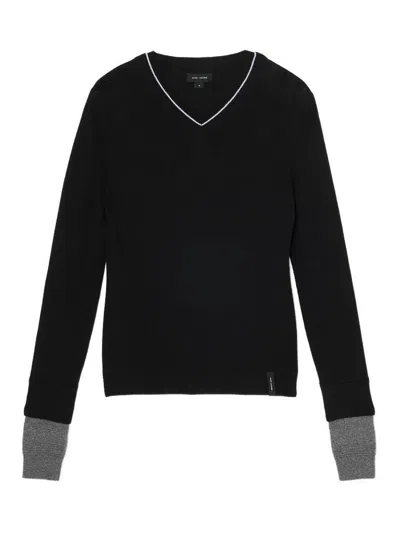 Marc Jacobs Layered V-neck Sweater In Black
