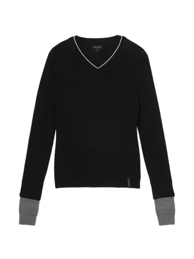 Marc Jacobs Layered V-neck Sweater In Black