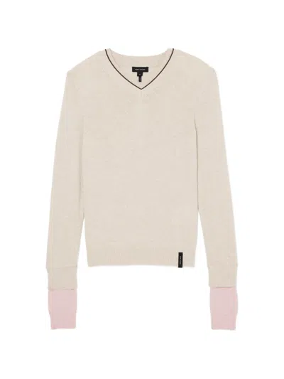 Marc Jacobs Layered-sleeve V-neck Sweater In Neutral