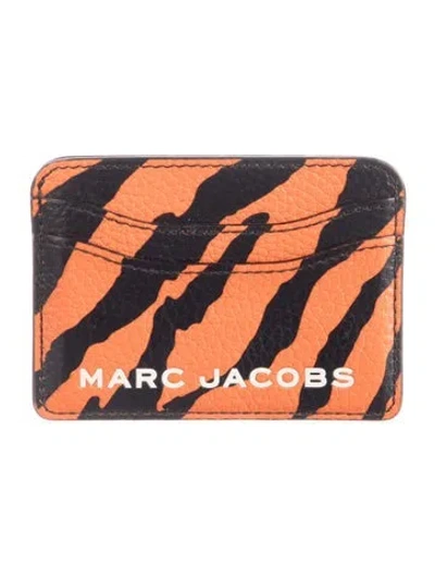 Pre-owned Marc Jacobs Leather Animal Print Card Holder In Orange