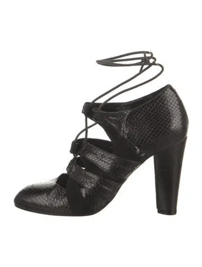 Pre-owned Marc Jacobs Leather Animal Print Pumps In Black