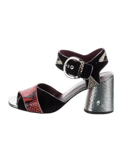 Pre-owned Marc Jacobs Leather Animal Print Sandals