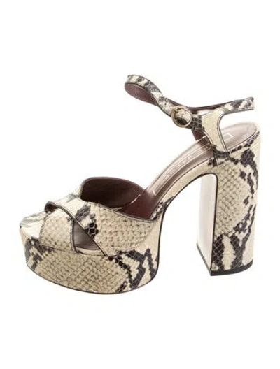 Pre-owned Marc Jacobs Leather Animal Print Sandals In Black/neutrals
