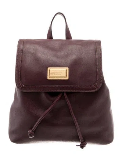 Pre-owned Marc Jacobs Leather Backpack In Burgundy