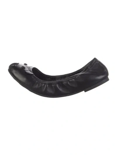 Pre-owned Marc Jacobs Leather Ballet Flats In Black