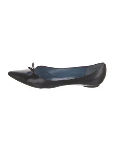 Pre-owned Marc Jacobs Leather Ballet Flats In Black