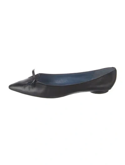 Pre-owned Marc Jacobs Leather Ballet Flats In Black