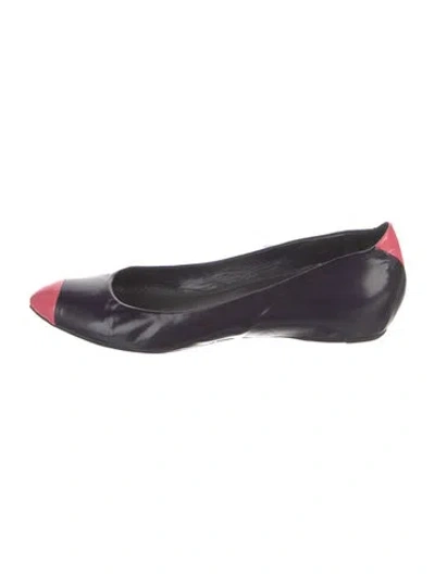 Pre-owned Marc Jacobs Leather Ballet Flats In Blue