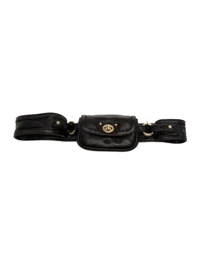 Pre-owned Marc Jacobs Leather Belt Bag W/ Tags In Black