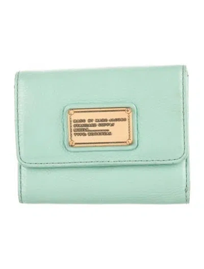 Pre-owned Marc Jacobs Leather Bifold Wallet In Green