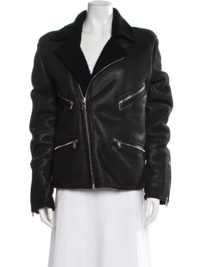 Pre-owned Marc Jacobs Leather Biker Jacket In Black