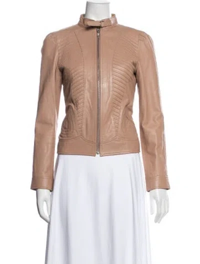 Pre-owned Marc Jacobs Leather Biker Jacket In Neutrals