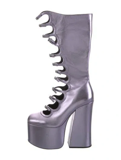Pre-owned Marc Jacobs Leather Boots In Purple