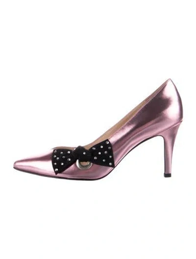 Pre-owned Marc Jacobs Leather Bow Accents Pumps W/ Tags In Pink