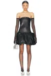Marc Jacobs Leather Bubble Dress In Black