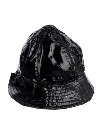 Pre-owned Marc Jacobs Leather Bucket Hat In Black