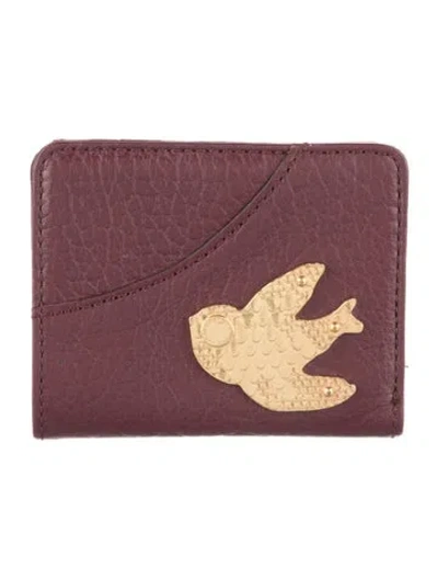 Pre-owned Marc Jacobs Leather Card Holder In Burgundy