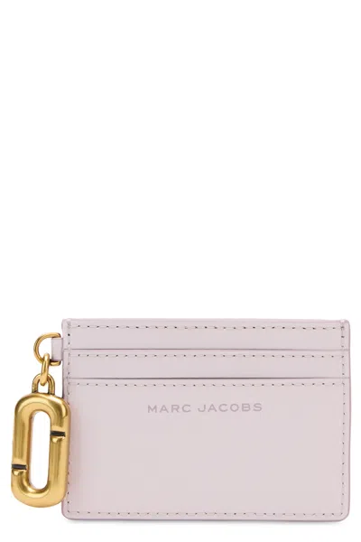 Marc Jacobs Leather Card Holder In Neutral
