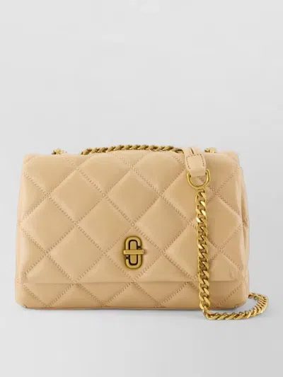 Marc Jacobs Leather Chain Clutch Bag In Neutral