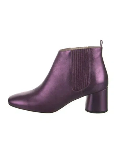 Pre-owned Marc Jacobs Leather Chelsea Boots In Purple