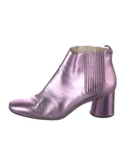 Pre-owned Marc Jacobs Leather Chelsea Boots In Purple