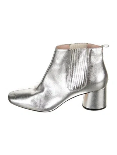 Pre-owned Marc Jacobs Leather Chelsea Boots In Silver