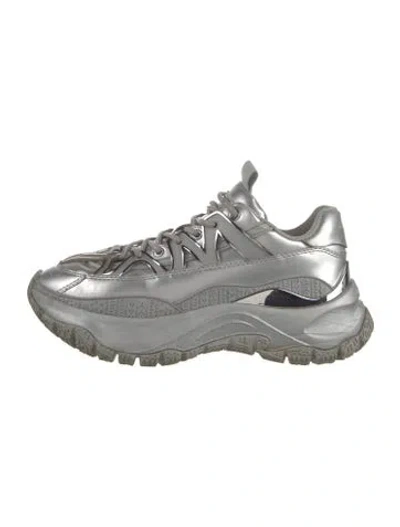 Pre-owned Marc Jacobs Leather Chunky Sneakers In Silver